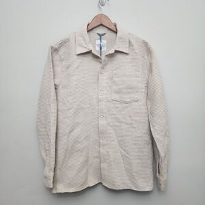 Larsson & Co Mens Shacket Textured‎ Over Shirt Size Small Natural Cream